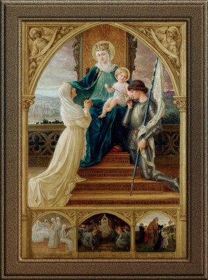 Madonna and Child Seated Between St. Genevieve and Joan Of Arc by Elisabeth Sonrel